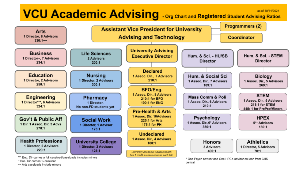 Advising Organization chart